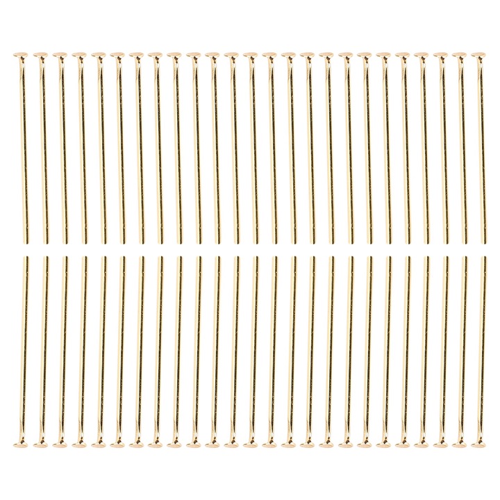 Set 50 buc stifturi cu cap plat din otel inoxidabil, bricolaj, margele, bijuterii, pandantiv, accesoriu pentru piese Enforose