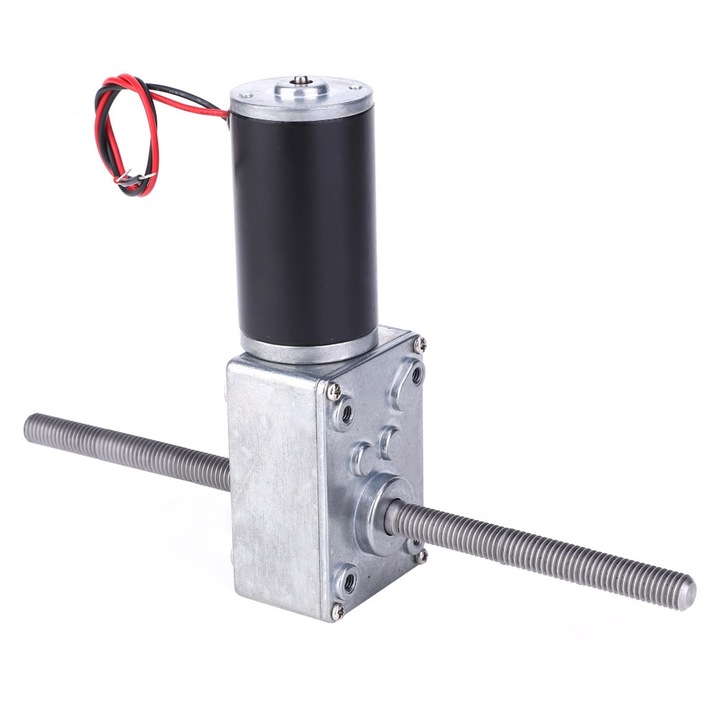 Cutie de viteze metalica cu ax dublu de 12 V, motor de reducere a vitezei Turbo Worm Filet M8, Enforose