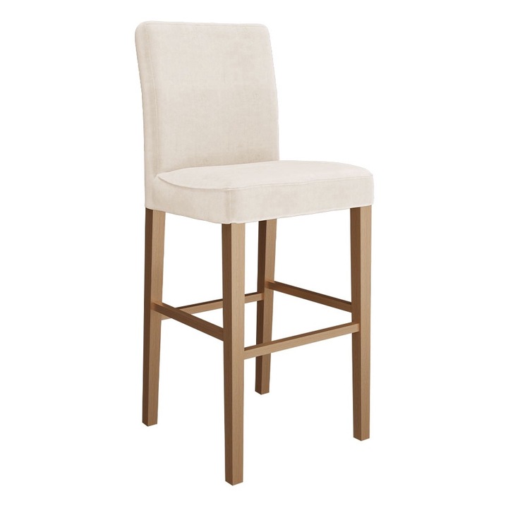 Scaun de bar Brizot, MIRJAN24, natura + bej, 45x52x105 cm