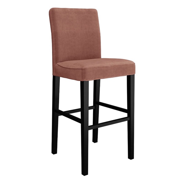 Scaun de bar Brizot, MIRJAN24, negru + roz, 45x52x105 cm