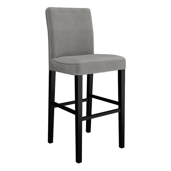 Scaun de bar Brizot, MIRJAN24, negru + gri, 45x52x105 cm