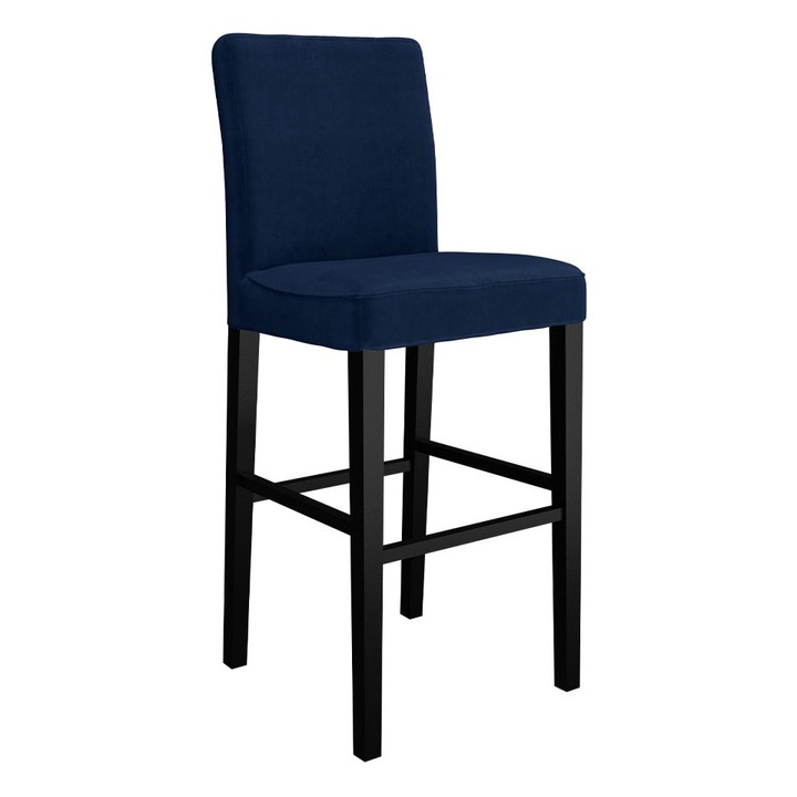 Scaun de bar Brizot, MIRJAN24, negru + bleumarin, 45x52x105 cm