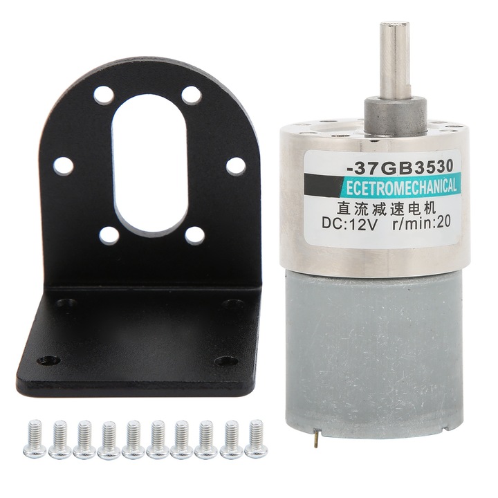 Motor cu angrenaj CC Micro Mic Viteza mica Viteza mare Magnet permanent de torsiune 12V XD37GB3530 Suport (20rpm/min) Enforose
