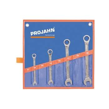 Set chei combinate PROJAHN GearTech cu clichet 4 piese 10-19mm Set chei combinate PROJAHN GearTech cu clichet 4 piese 10-19mm