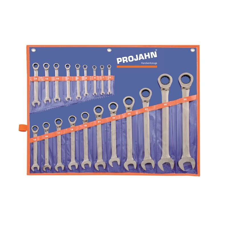 Set chei combinate PROJAH GearTech cu clichet 20 piese 6-32mm