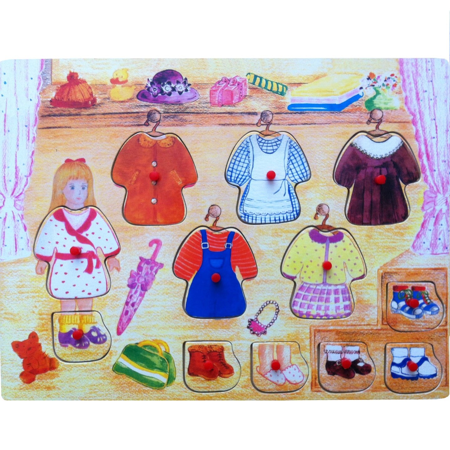 Puzzle de lemn garderoba Baby Mix