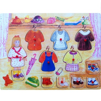 Puzzle de lemn garderoba Baby Mix Puzzle de lemn garderoba Baby Mix