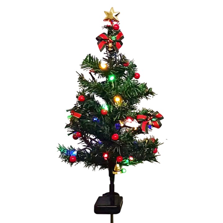 Lampa solara pentru brad de Craciun, Enforose, 70cm, iluminare 6-12 ore, decorativa pentru gradina