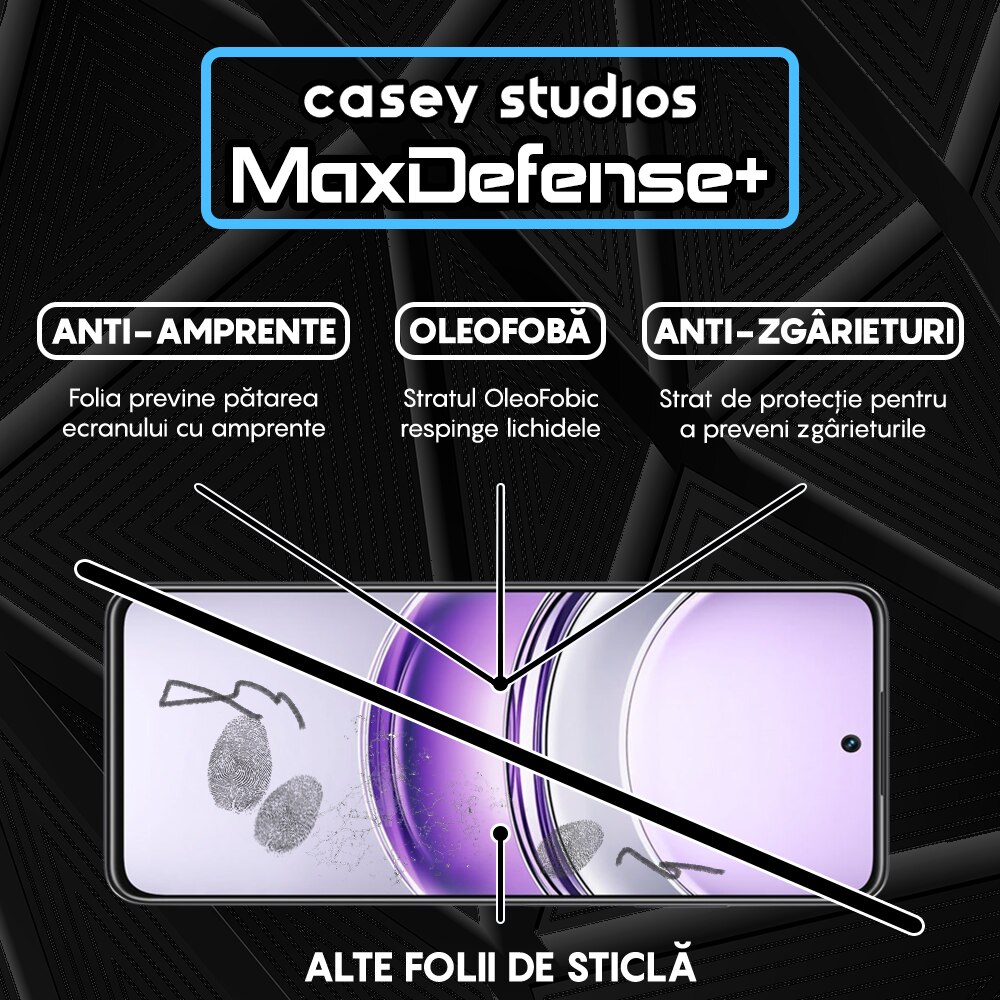 Folie Sticla CASEY STUDIOS compatibila cu Realme 14x, Full Glue, Sticla Securizata, Duritate Militara, Ultra HD, Protectie Profesionala Ecran 3D, Anti Zgarieturi, Anti Socuri