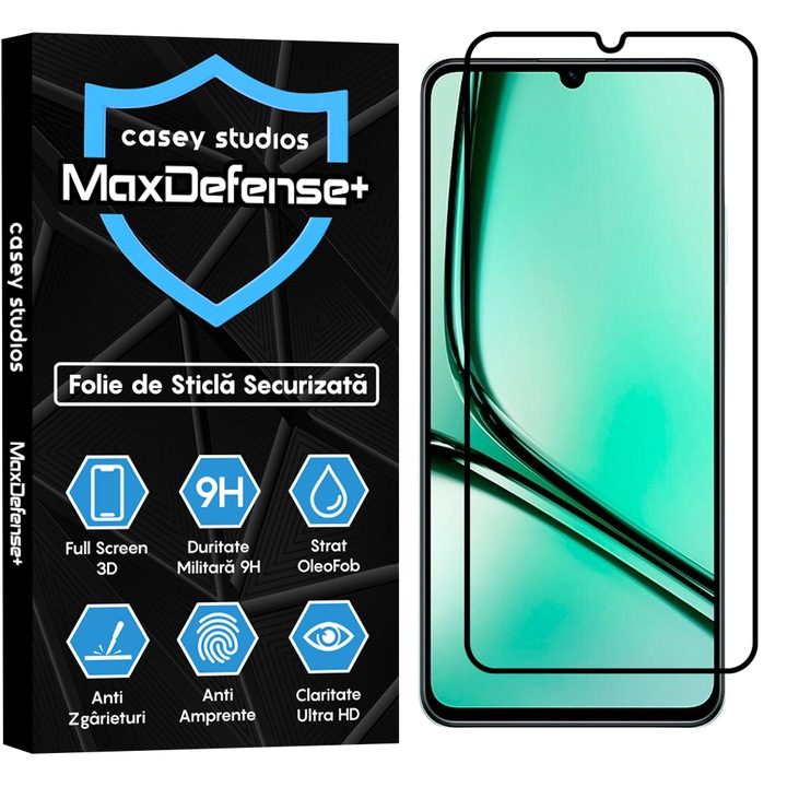 Folie Sticla CASEY STUDIOS compatibila cu Realme Note 60x, Full Glue, Sticla Securizata, Duritate Militara, Ultra HD, Protectie Profesionala Ecran 3D, Anti Zgarieturi, Anti Socuri