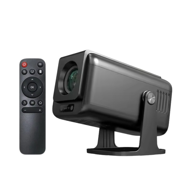 Преносим видео проектор HomeLife™, WiFi 6, Bluetooth 5.0, Android 13, 300 ANSI, 10000 лумена, 1920x1080p FULL HD резолюция, 4K поддръжка на HDMI, USB, AUX и връзка за огледало, съвместим с iOS и Android