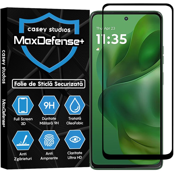 CASEY STUDIOS üvegfólia Motorola Moto G Power (2025) készülékhez, teljes ragasztóval, edzett üveg, katonai keménység, Ultra HD, professzionális 3D képernyővédelem, karcálló, ütésálló
