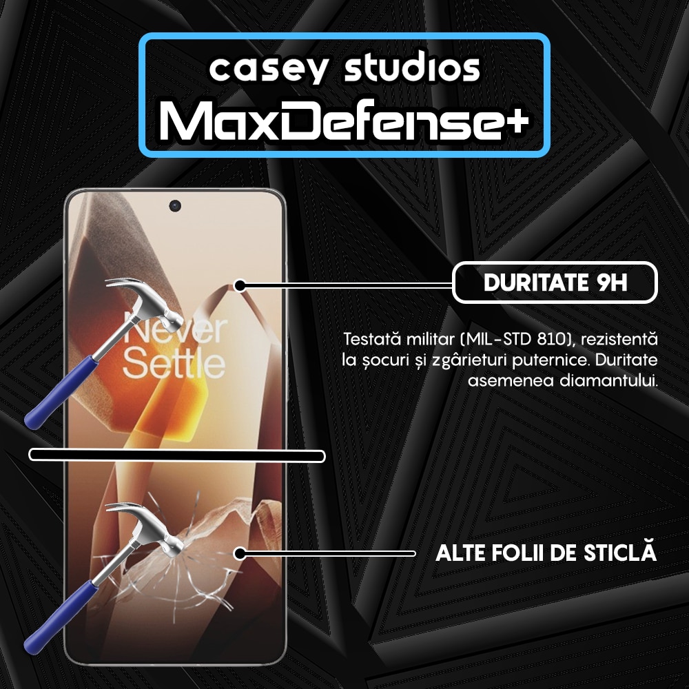 Folie Sticla CASEY STUDIOS compatibila cu OnePlus 13R, Full Glue, Sticla Securizata, Duritate Militara, Ultra HD, Protectie Profesionala Ecran 3D, Anti Zgarieturi, Anti Socuri