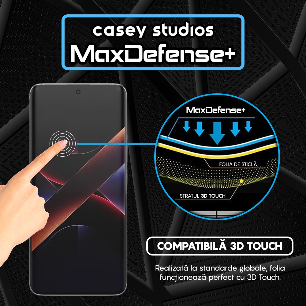 Folie Sticla CASEY STUDIOS compatibila cu Xiaomi Poco X7, Full Glue, Sticla Securizata, Duritate Militara, Ultra HD, Protectie Profesionala Ecran 3D, Anti Zgarieturi, Anti Socuri