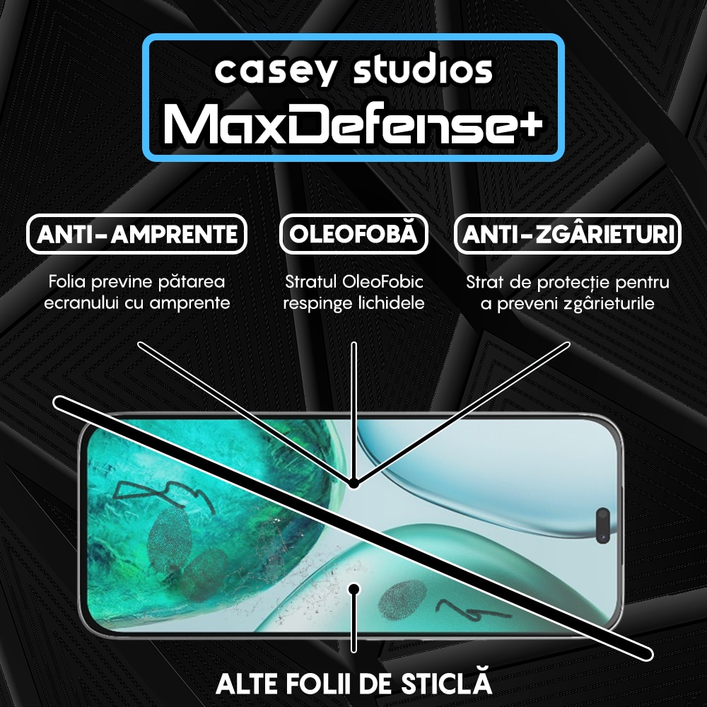 Folie Sticla CASEY STUDIOS compatibila cu Honor X8c, Full Glue, Sticla Securizata, Duritate Militara, Ultra HD, Protectie Profesionala Ecran 3D, Anti Zgarieturi, Anti Socuri