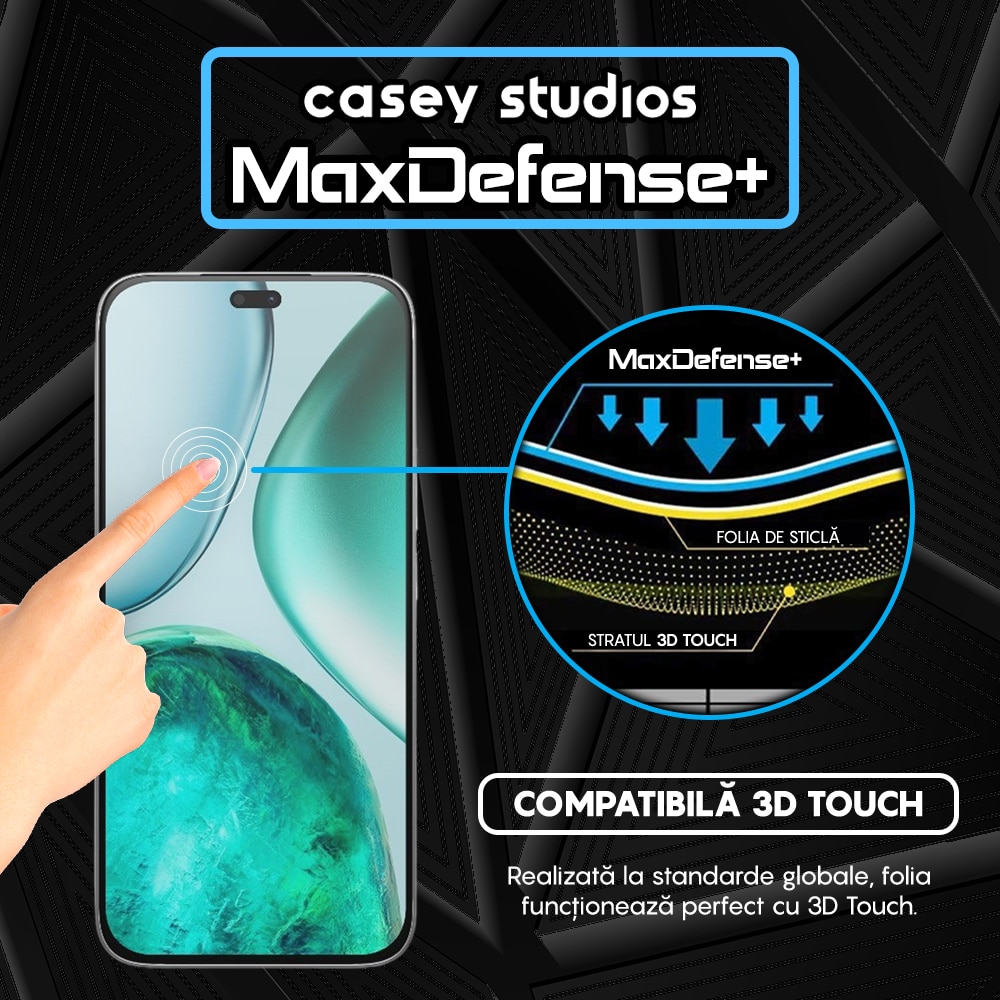 Folie Sticla CASEY STUDIOS compatibila cu Honor X8c, Full Glue, Sticla Securizata, Duritate Militara, Ultra HD, Protectie Profesionala Ecran 3D, Anti Zgarieturi, Anti Socuri