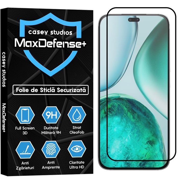 Folie Sticla CASEY STUDIOS compatibila cu Honor X8c, Full Glue, Sticla Securizata, Duritate Militara, Ultra HD, Protectie Profesionala Ecran 3D, Anti Zgarieturi, Anti Socuri