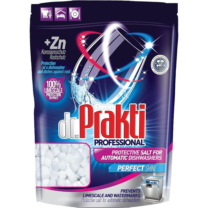 Dr.Prakti mosogatógép só 1,5kg - vízkő elleni védelem, élettartam meghosszabbítása, kapszulák