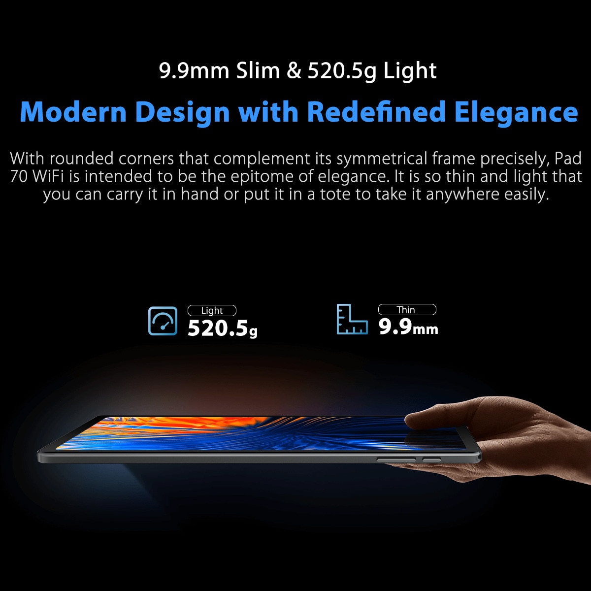 Tableta Oscal Pad 70 WiFi, 10.1 inch, Android 14, 12GB Ram(4GB + 8GB extensibili), 800×1280, WiFi6, Cortex-A53 cu patru nuclee, 128GB ROM, Expandabil 1TB, 6580mAh, Albastru