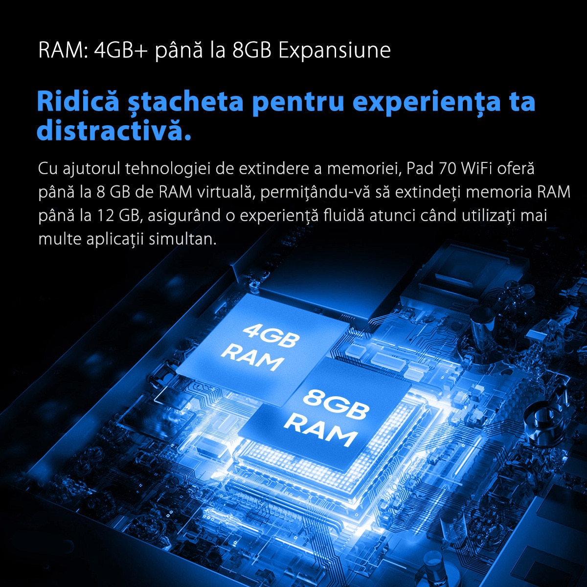 Tableta Oscal Pad 70 WiFi, 10.1 inch, Android 14, 12GB Ram(4GB + 8GB extensibili), 800×1280, WiFi6, Cortex-A53 cu patru nuclee, 128GB ROM, Expandabil 1TB, 6580mAh, Gri