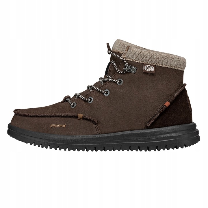 Ghete Chelsea de piele naturala pentru Barbati HeyDude, Bradley Boot Leather, Maro, Maro
