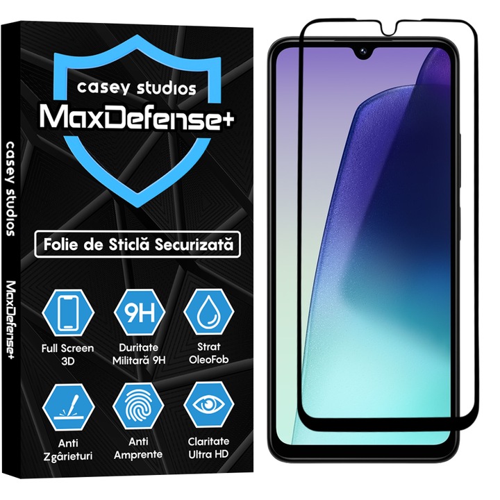 Folie Sticla CASEY STUDIOS compatibila cu Xiaomi Redmi 14C 5G, Full Glue, Sticla Securizata, Duritate Militara, Ultra HD, Protectie Profesionala Ecran 3D, Anti Zgarieturi, Anti Socuri