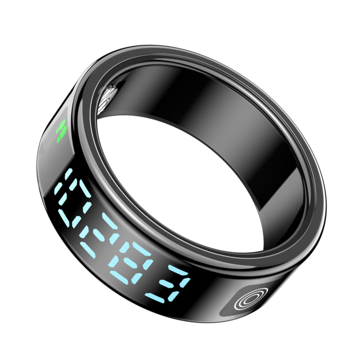 Inel Inteligent, negru, 9, monitorizare sanatate, rezistent la apa IP68