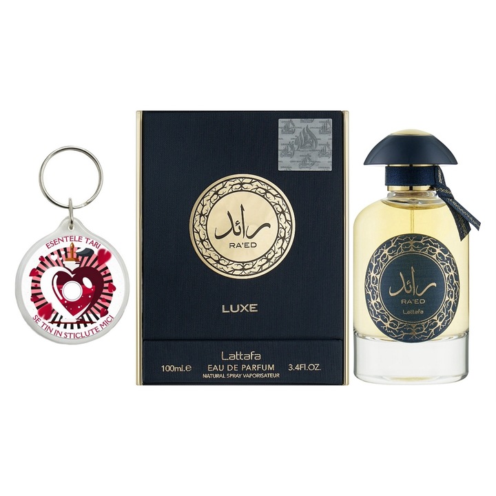 Set Apa de Parfum Ra'ed Luxe, Lattafa, Barbati 100ml Parfum arabesc si breloc esentele tari se tin in sticlute mici