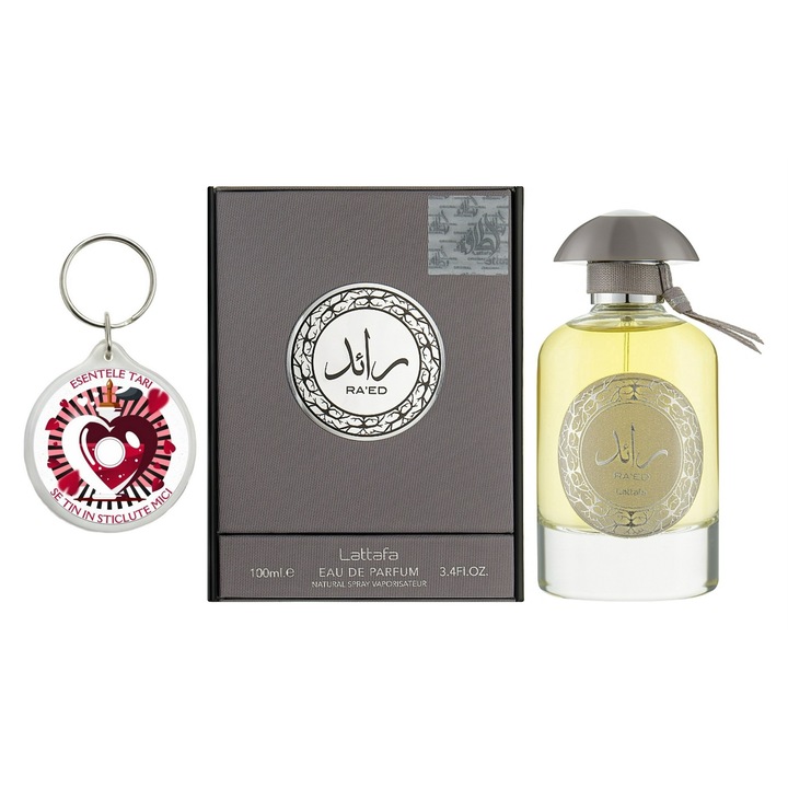Set Apa de Parfum Ra'ed, Lattafa, Barbati 100ml Parfum arabesc si breloc esentele tari se tin in sticlute mici