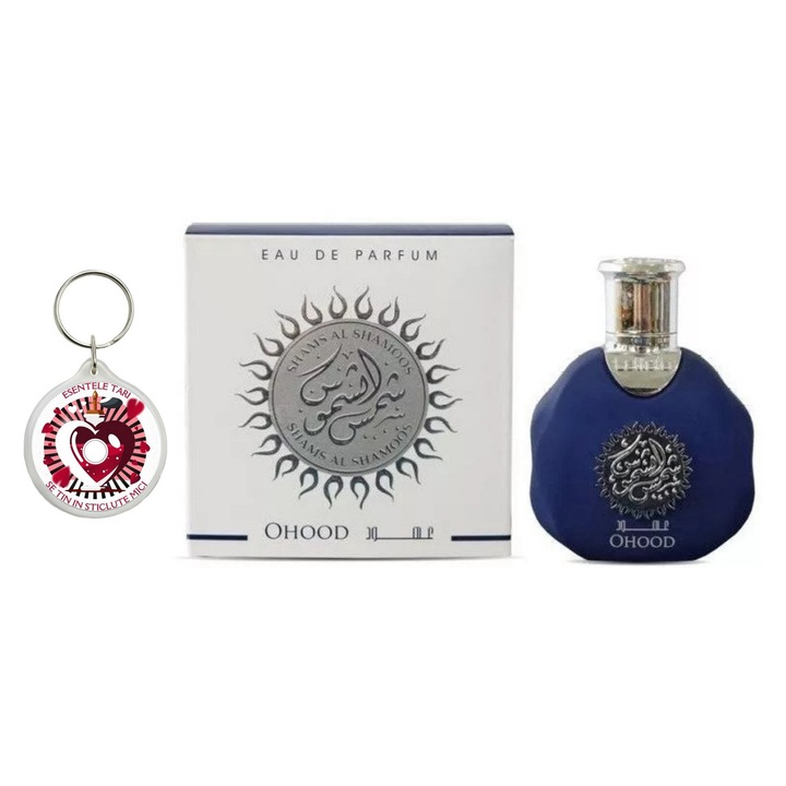 Set Apa de Parfum Ohood Shamoos, Lattafa, Barbati 35ml Parfum arabesc si breloc esentele tari se tin in sticlute mici