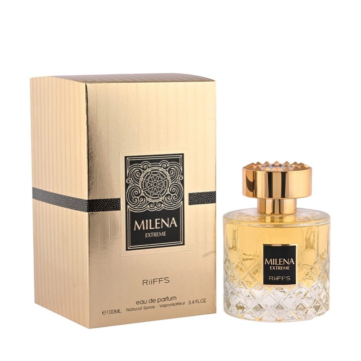 Set Apa de Parfum Milena Extreme, Riiffs, Unisex, 100ml cu mostra 2ml