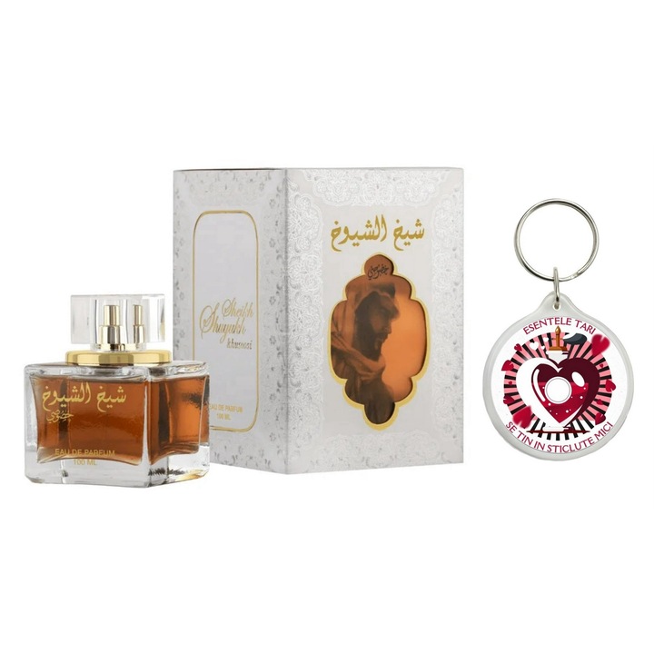 Set Apa de Parfum Sheikh Shuyukh Khusoosi, Lattafa, Barbati 100ml Parfum arabesc si breloc esentele tari se tin in sticlute mici