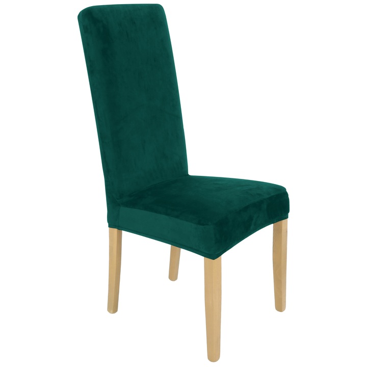 Husa Pentru Scaun, Imbracam Mobilierul, Catifea, Verde Sticla, Elastic, Compatibil Cu Masina De Spalat, Material Gros, Protectie Impotriva Murdariei, Se Potriveste Cu Diferite Forme De Scaune