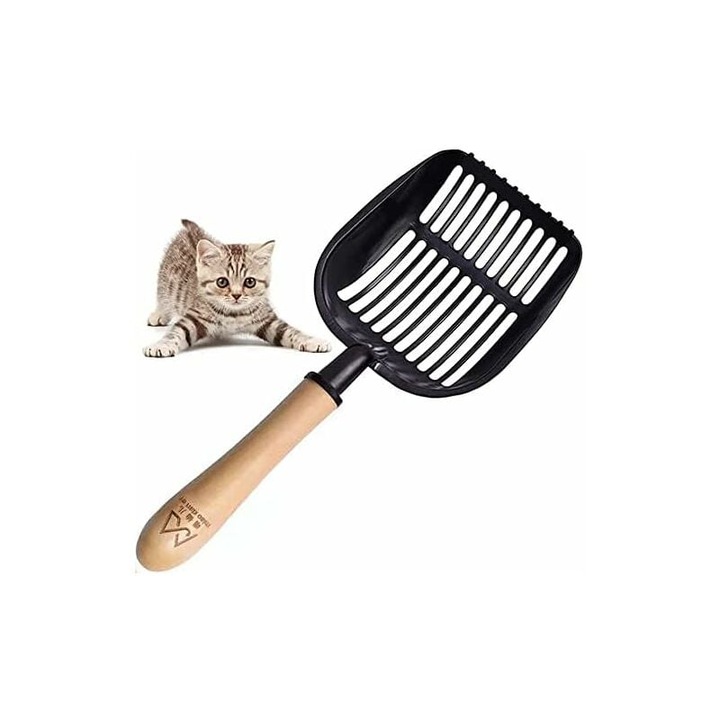 Scoop pentru litiera pisici, AMRINUGL, metal cu acoperire PTFE, manere confortabile