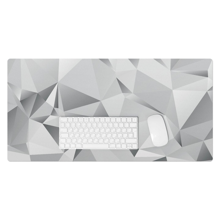 Mapa de birou, Wallfluent, Mozaic geometric, Gri, 90x45 cm, 010250300040100006007