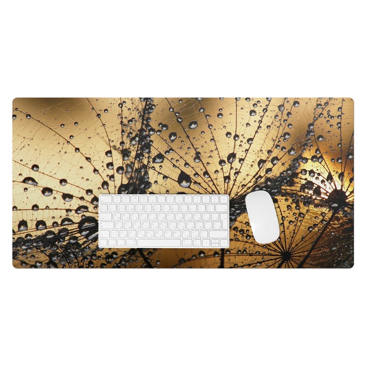 Mapa de birou, Wallfluent, Picaturi pe o panza de paianjen, Maro, 90x45 cm, 010250300040100006302