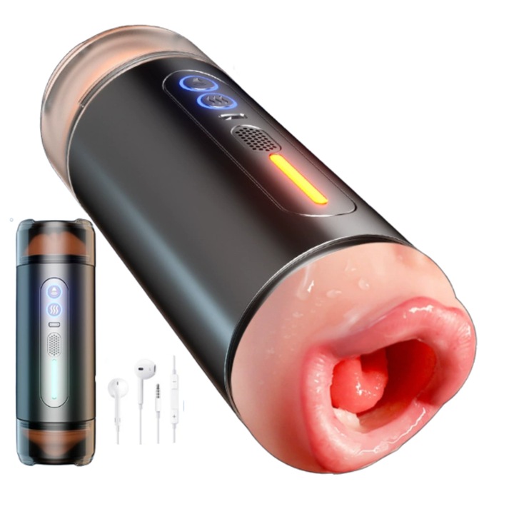 Automata férfi maszturbátor, MzcrJosv, valósághű vagina, szexi hangokkal, 10 vibrációs mód, automatikus tolóerő, valósághű 3D textúra, LED kijelző, vízálló, ABS+TPE, fekete