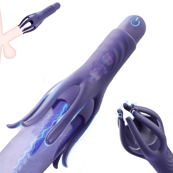 Jucarie sexuala cu vibrator masculin, MzcrJosv®, 10 moduri, 3 in 1, antrenament penian si masaj, rezistent la apa, silicon premium, silentios, incarcare USB, compact si portabil