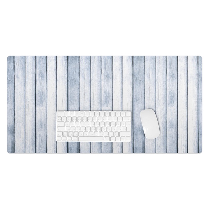 Mapa protectie birou, Wallfluent, Scanduri de lemn pe verticala, Albastru, 90x45 cm, 010250300040100020193