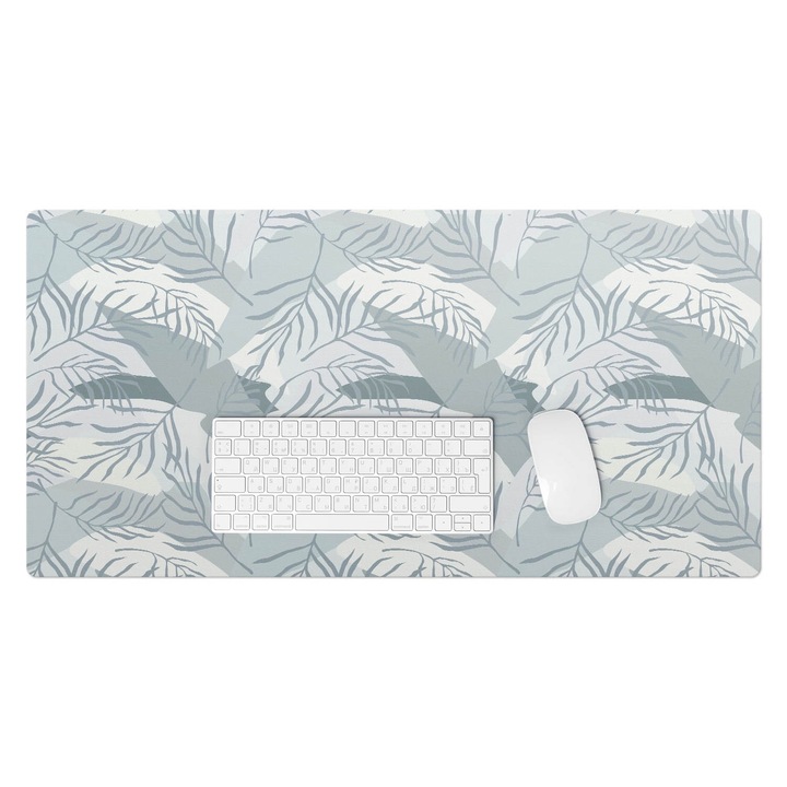 Mapa birou, Wallfluent, Frunze in pasteluri, Gri, 90x45 cm, 010250300040100033406