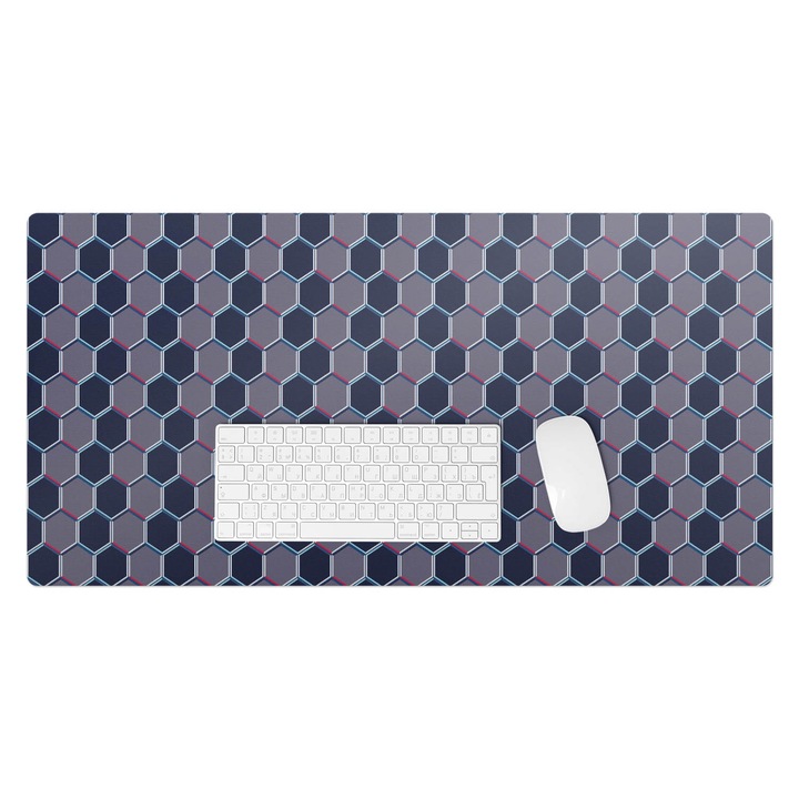 Mapa protectie birou, Wallfluent, Plasa hexagonala, Bleumarin, 90x45 cm, 010250300040100033430