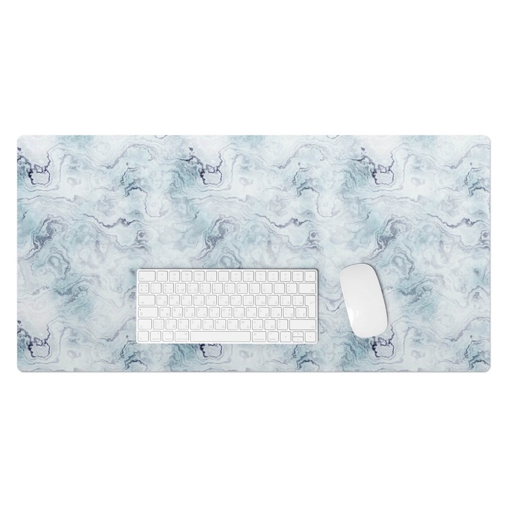 Mapa birou, Wallfluent, Abstractia din marmura, Albastru, 90x45 cm, 010250300040100033436