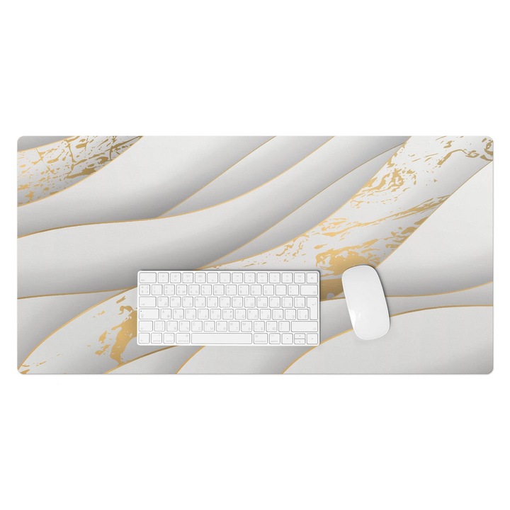 Mapa birou, Wallfluent, Linii ondulate cu un model, Cremos, 90x45 cm, 010250300040100056565