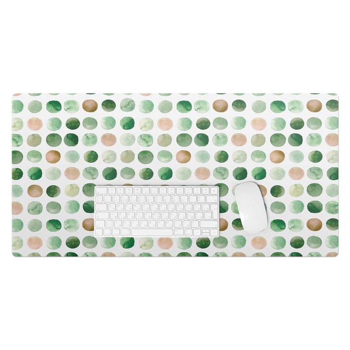 Mapa de birou, Wallfluent, Puncte acuarela, Verde, 90x45 cm, 010250300040100057211