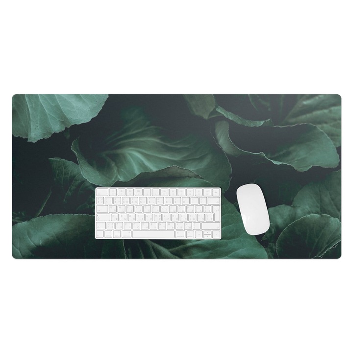 Mapa pentru birou, Wallfluent, Frunze la umbra, Verde, 90x45 cm, 010250300040100077281