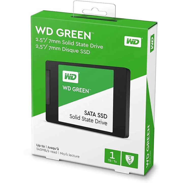 SSD диск, скорост на четене 545MB/s, скорост на запис 430MB/s, съвместим със SATA III 2.5" 500GB