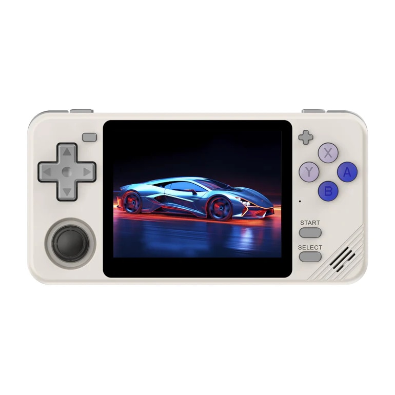 Consola retro Powkiddy RGB10X 64GB cu jocuri, quad core Cortex-A35 1.5GHz, 1GB RAM, IPS LCD 3.5" 640x480 4:3, acumulator 2800 mAh, gri, portabila