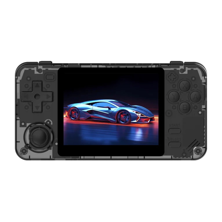 Consola retro Powkiddy RGB10X 64GB cu jocuri, quad core Cortex-A35 1.5GHz, 1GB RAM, IPS LCD 3.5" 640x480 4:3, acumulator 2800 mAh, neagra, portabila