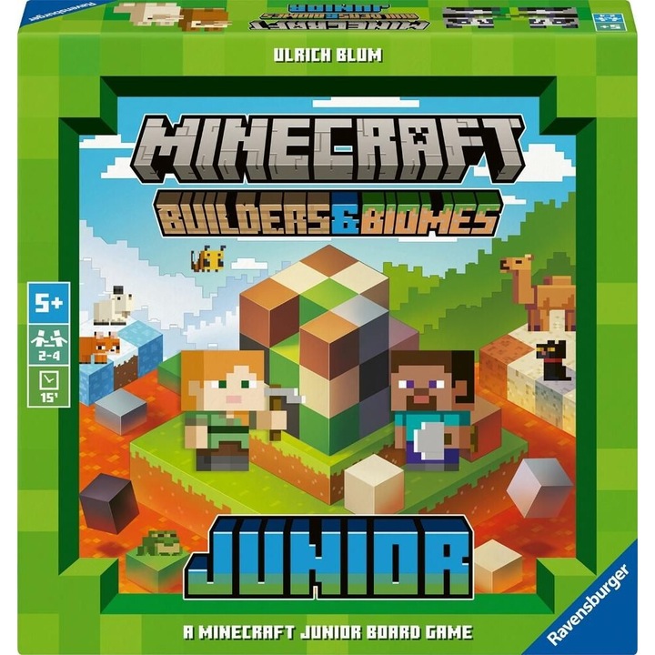 Joc de societate Minecraft: Builders and Biomes Junior, 5 ani+, multicolor