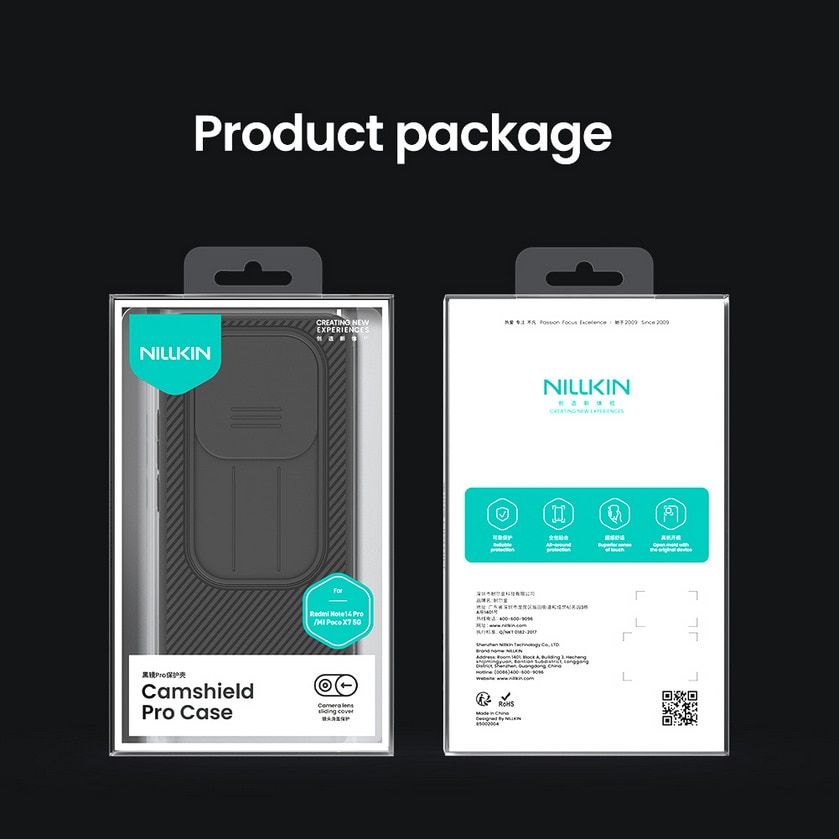 Husa Nillkin CamShield Pro pentru Xiaomi Redmi Note 14 Pro 5G / POCO X7, negru